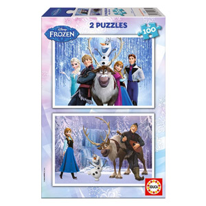 Educa – Frozen Disney Puzzles Infantiles, 2×100 Piezas, Multicolor (15767)