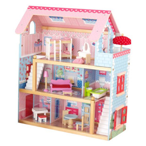 KidKraft 65054 Casa De Muñecas De Madera Chelsea Doll Cottage Para Muñecas De 12 Cm Con 16 Accesorios Incluidos Y 3…